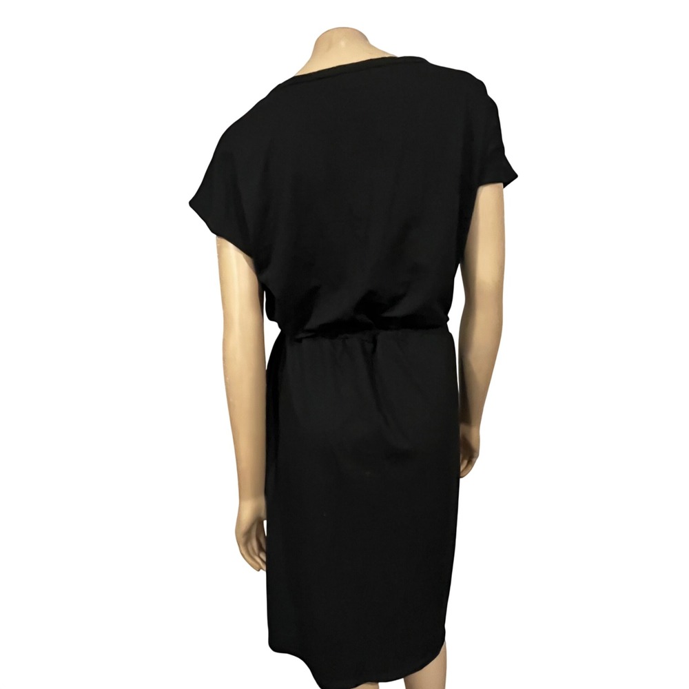 32 Degrees Cool Womens Black Knit V-Neck Drawstring Waist Dress Large L - Picture 2 of 4
